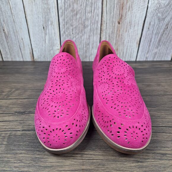 Clark's Trish Calla Hot Pink Slip On Perforated Loafer Women's Sz 7.5 M (NWOB) - Picture 2 of 9